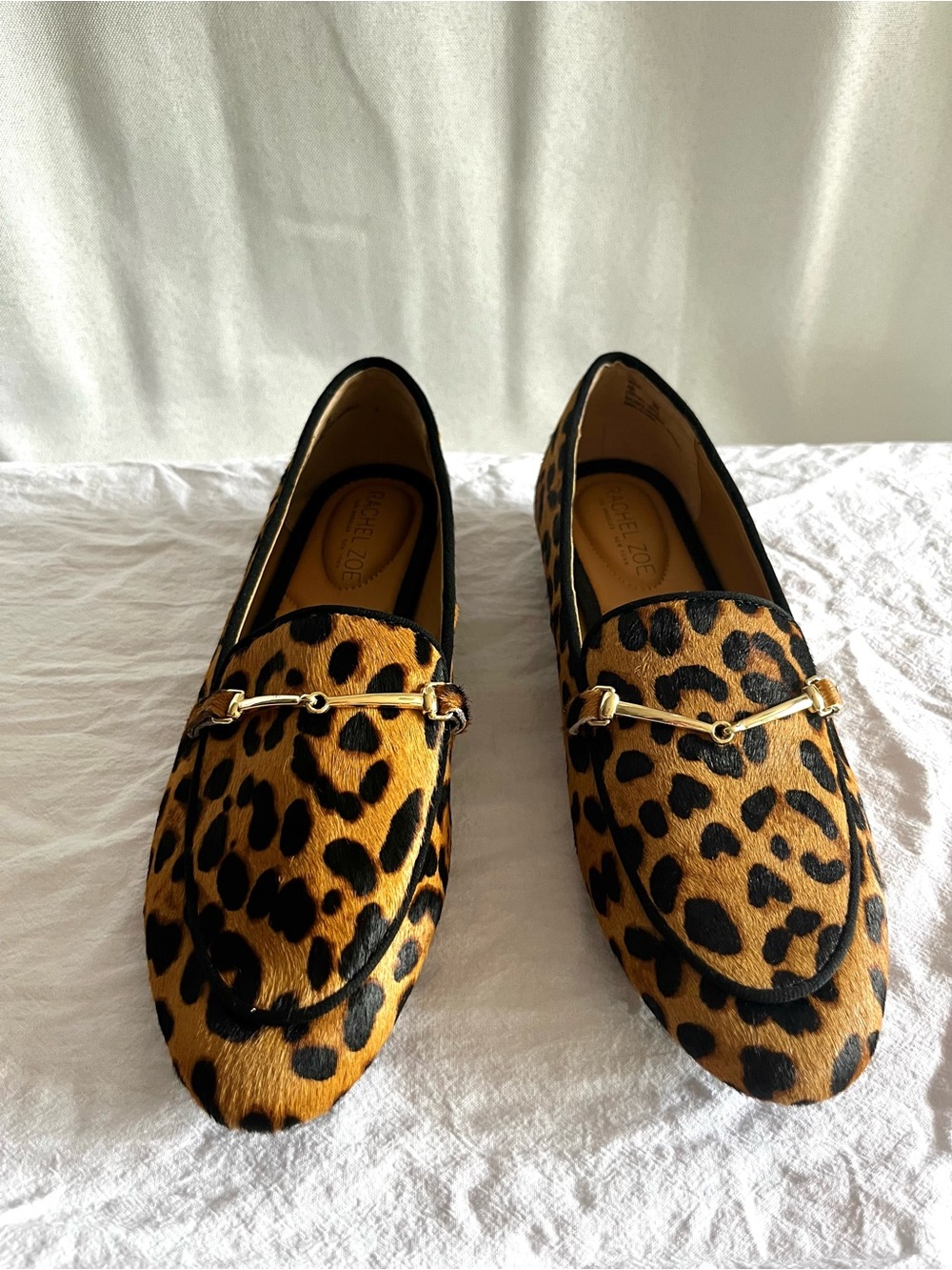 NWOT Rachel Zoe Axe Leopard Calf Hair Horsebit Loafers Flats 9M